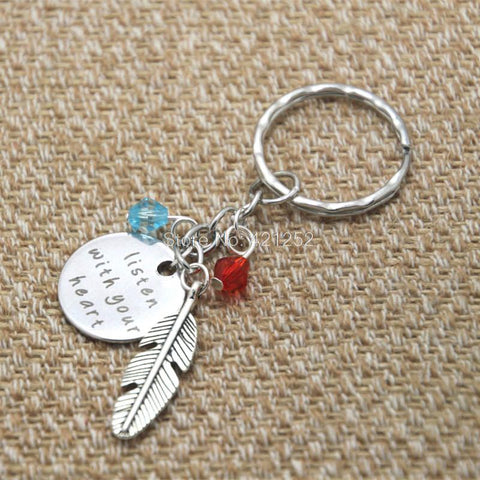 Listen With Your Heart Inspiration Keychain