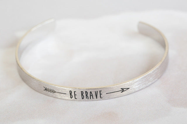 Be Brave Inspirational Quote Bracelet
